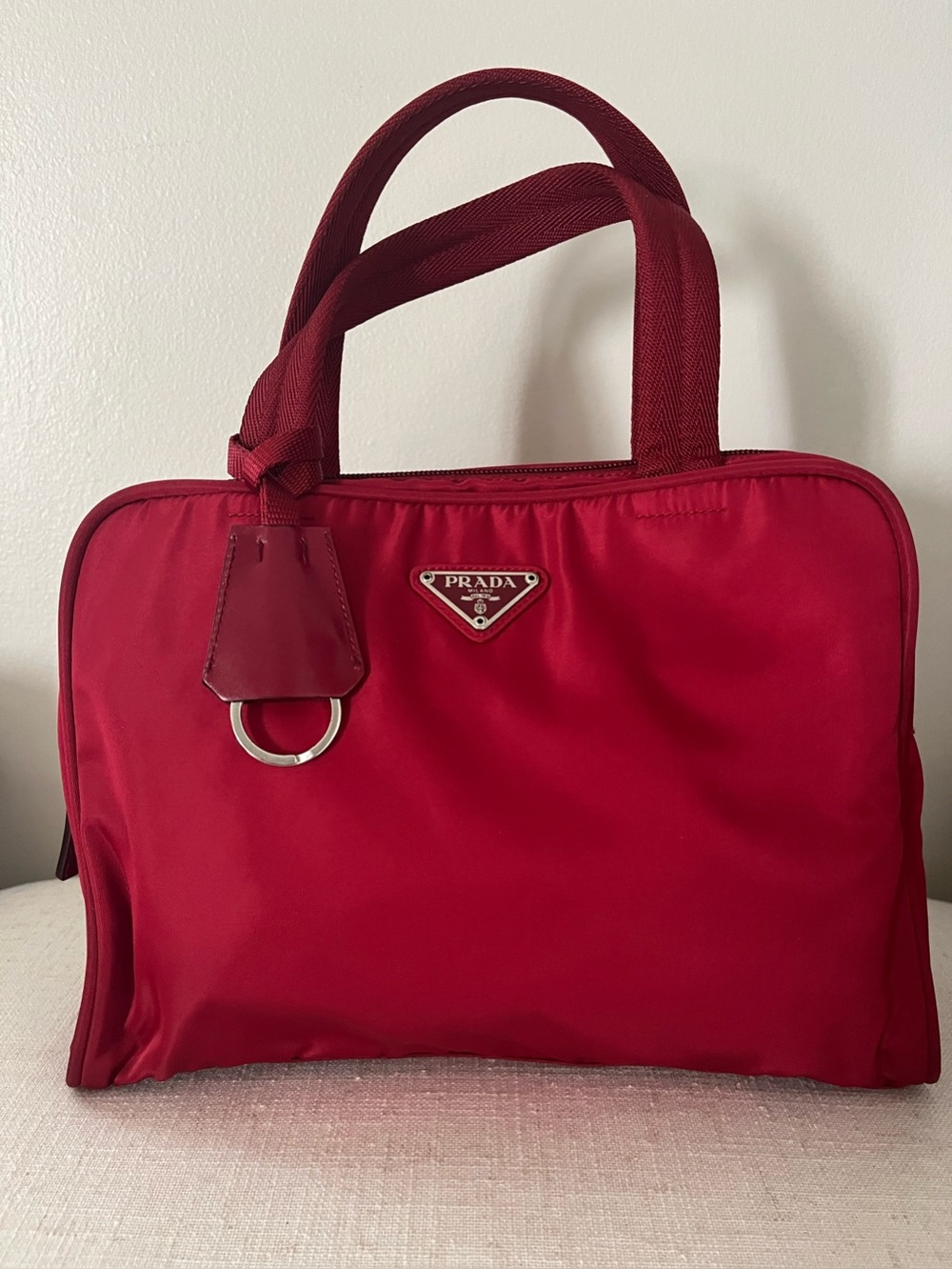 Prada 🌹Tessuto Red Nylon Tote with Top Handles